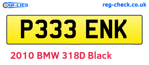 P333ENK are the vehicle registration plates.