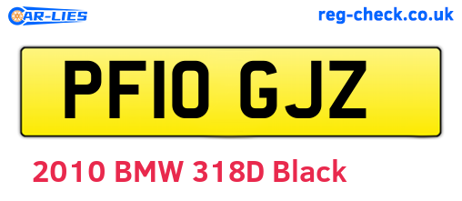 PF10GJZ are the vehicle registration plates.