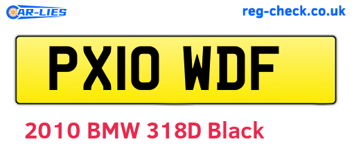 PX10WDF are the vehicle registration plates.