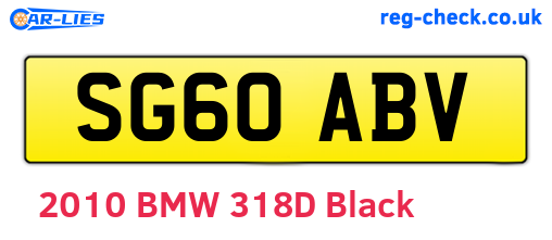 SG60ABV are the vehicle registration plates.