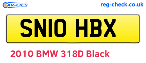 SN10HBX are the vehicle registration plates.