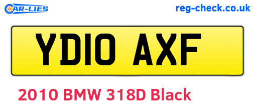 YD10AXF are the vehicle registration plates.