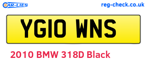 YG10WNS are the vehicle registration plates.