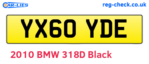 YX60YDE are the vehicle registration plates.