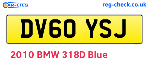 DV60YSJ are the vehicle registration plates.