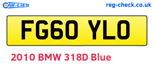 FG60YLO are the vehicle registration plates.