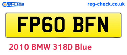 FP60BFN are the vehicle registration plates.