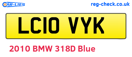 LC10VYK are the vehicle registration plates.