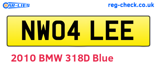 NW04LEE are the vehicle registration plates.