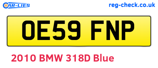 OE59FNP are the vehicle registration plates.
