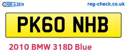 PK60NHB are the vehicle registration plates.
