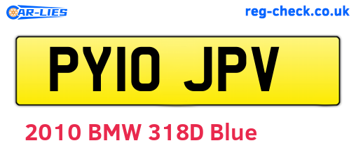 PY10JPV are the vehicle registration plates.