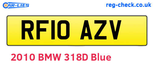 RF10AZV are the vehicle registration plates.