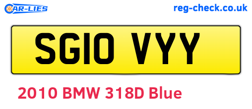SG10VYY are the vehicle registration plates.