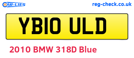 YB10ULD are the vehicle registration plates.