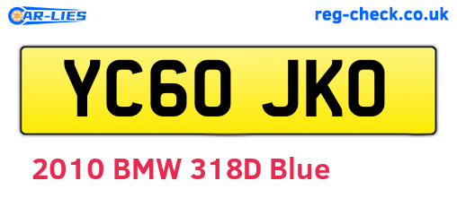 YC60JKO are the vehicle registration plates.