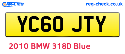 YC60JTY are the vehicle registration plates.