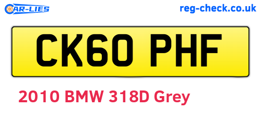 CK60PHF are the vehicle registration plates.