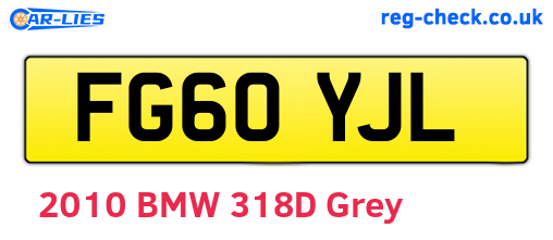 FG60YJL are the vehicle registration plates.