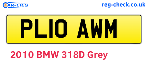 PL10AWM are the vehicle registration plates.