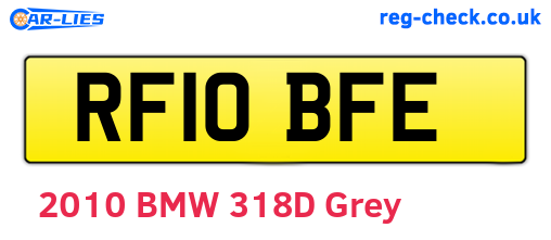 RF10BFE are the vehicle registration plates.