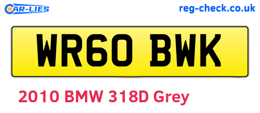 WR60BWK are the vehicle registration plates.
