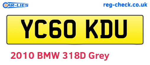 YC60KDU are the vehicle registration plates.
