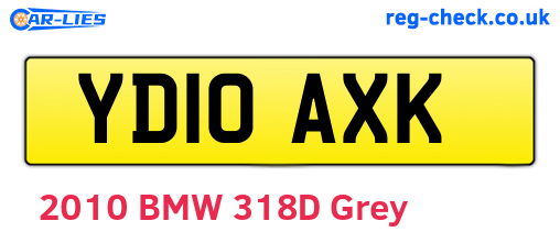 YD10AXK are the vehicle registration plates.