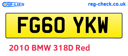 FG60YKW are the vehicle registration plates.