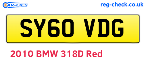 SY60VDG are the vehicle registration plates.