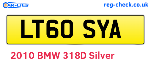 LT60SYA are the vehicle registration plates.