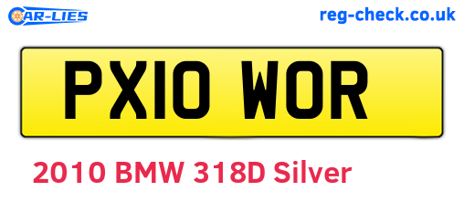 PX10WOR are the vehicle registration plates.