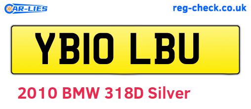 YB10LBU are the vehicle registration plates.