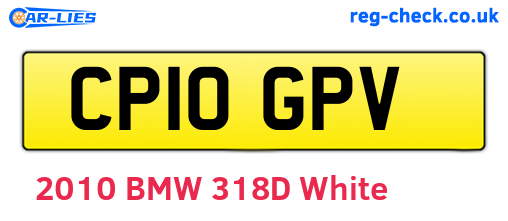 CP10GPV are the vehicle registration plates.