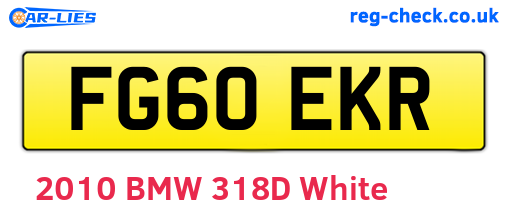 FG60EKR are the vehicle registration plates.