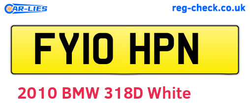 FY10HPN are the vehicle registration plates.