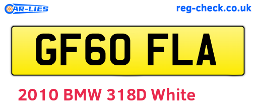 GF60FLA are the vehicle registration plates.