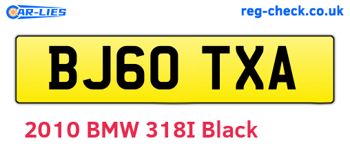 BJ60TXA are the vehicle registration plates.
