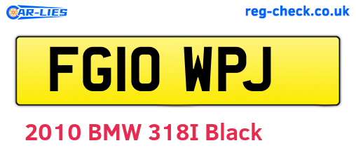 FG10WPJ are the vehicle registration plates.