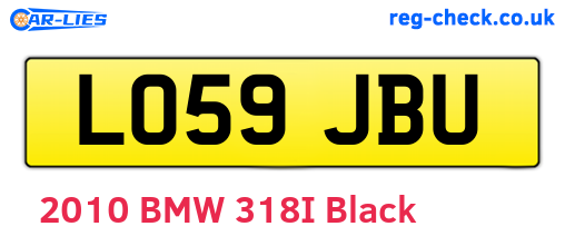 LO59JBU are the vehicle registration plates.