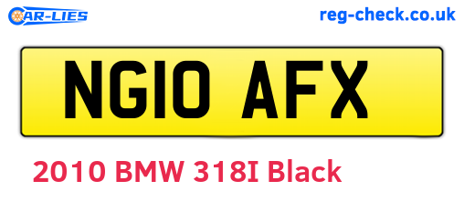 NG10AFX are the vehicle registration plates.