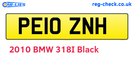 PE10ZNH are the vehicle registration plates.