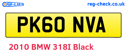 PK60NVA are the vehicle registration plates.