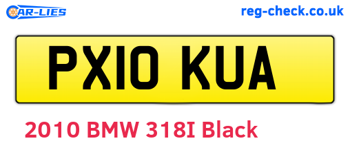 PX10KUA are the vehicle registration plates.