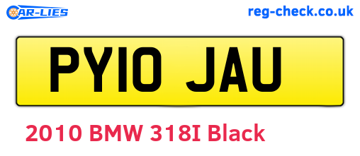 PY10JAU are the vehicle registration plates.