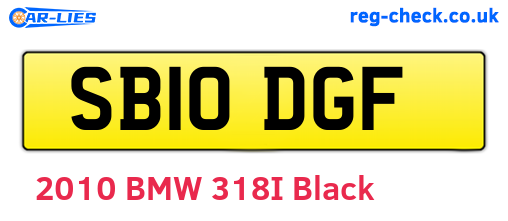 SB10DGF are the vehicle registration plates.