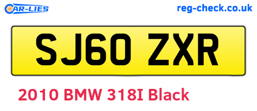 SJ60ZXR are the vehicle registration plates.