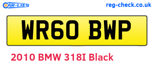 WR60BWP are the vehicle registration plates.