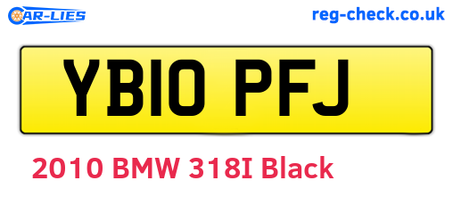 YB10PFJ are the vehicle registration plates.
