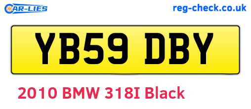 YB59DBY are the vehicle registration plates.